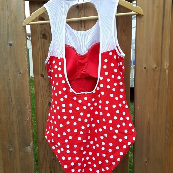 Vintage Pinup Bathing Suit Polka Dot Size 10 - Picture 4 of 4